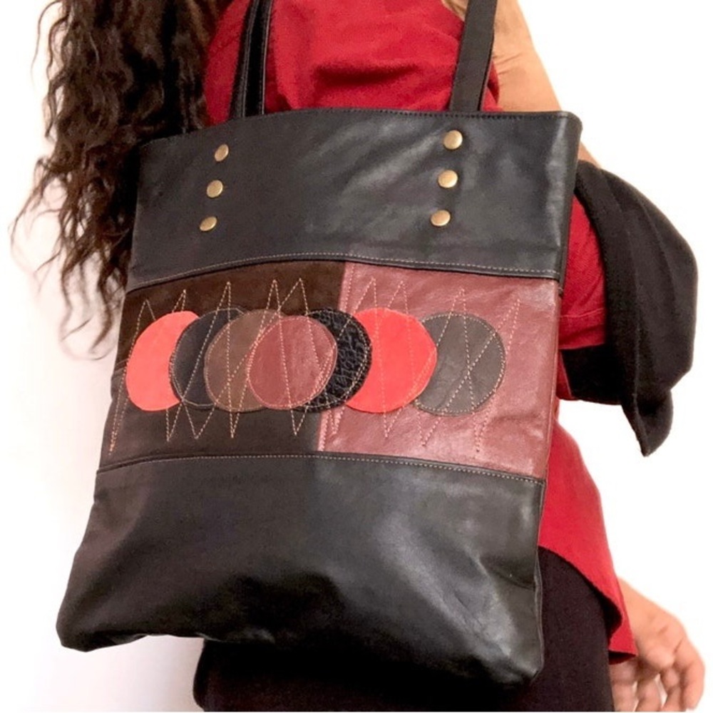 Decorated Leather Handbag Cindymarycollections Li… - image 4